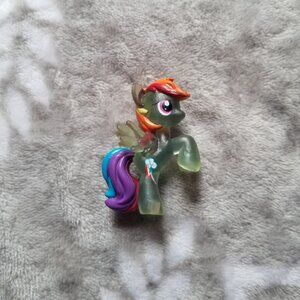 My Little Pony Figure Rainbow Dash Blue Green Translucent MLP G4 Mini Figurine